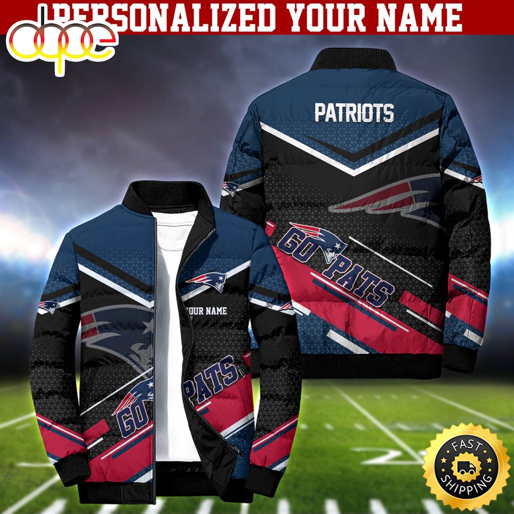 NFL New England Patriots Puffer Jacket Personalized Your Name
