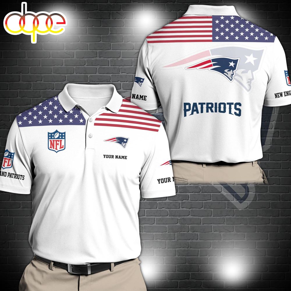 NFL New England Patriots Sport Polo Shirt Custom Your Name