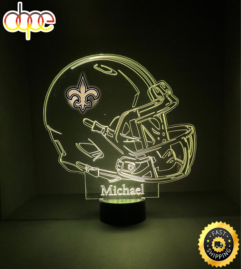 NFL New Orleans Saints Light Up Modern Helmet Nfl Football Led Sports Fan Lamp