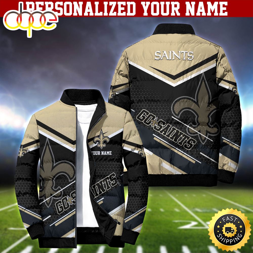 NFL New Orleans Saints Puffer Jacket Personalized Your Name