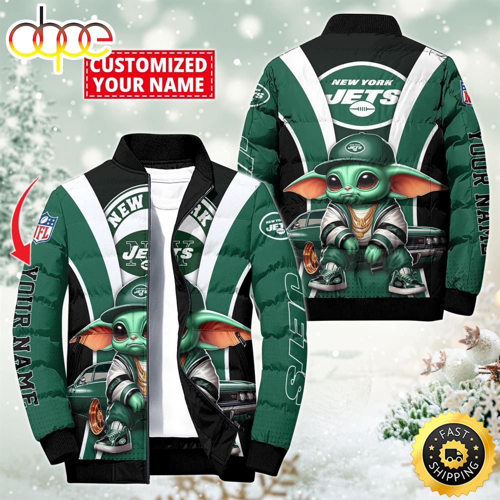 NFL New York Jets Baby Yoda Puffer Jacket For Fans