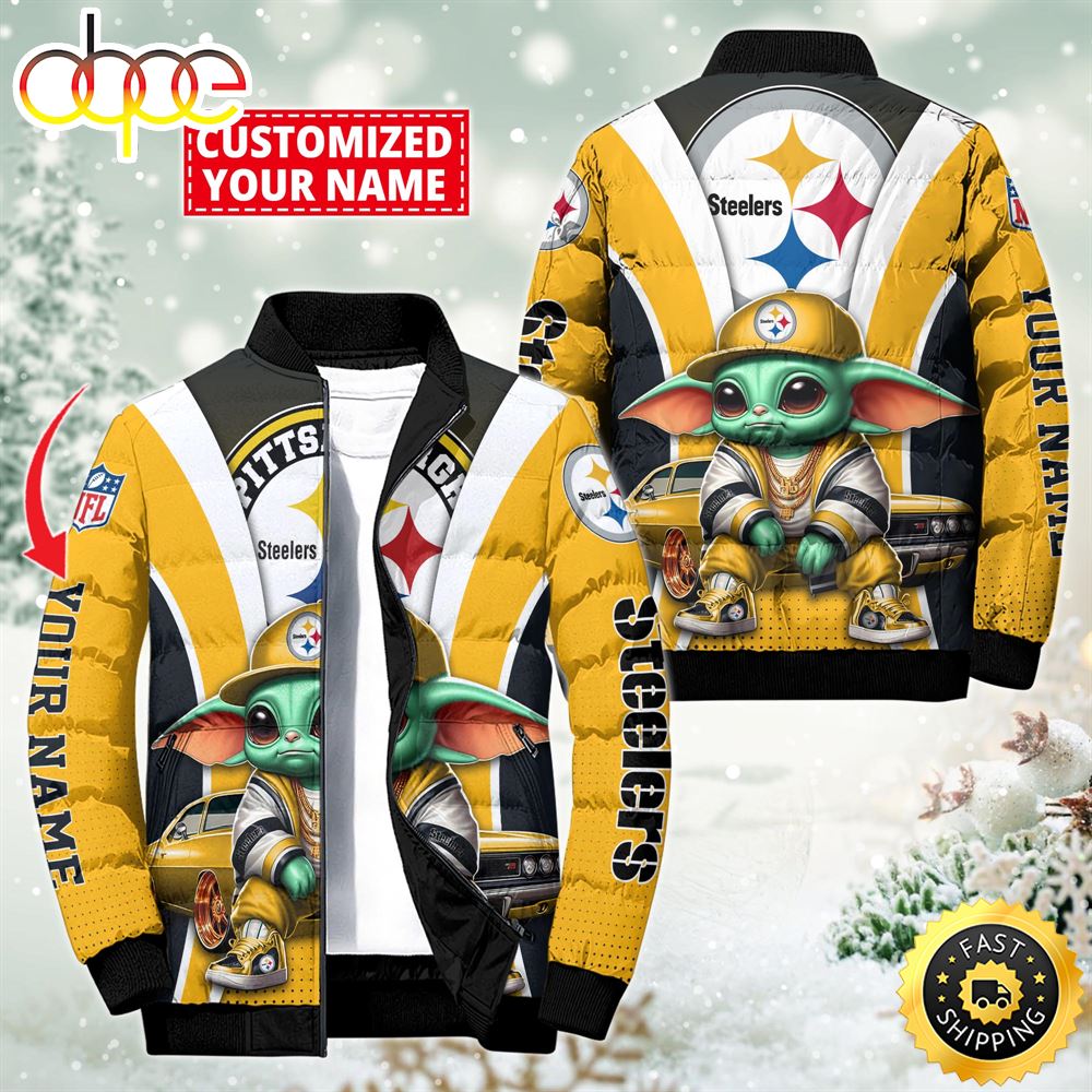 NFL Pittsburgh Steelers Baby Yoda Puffer Jacket For Fans