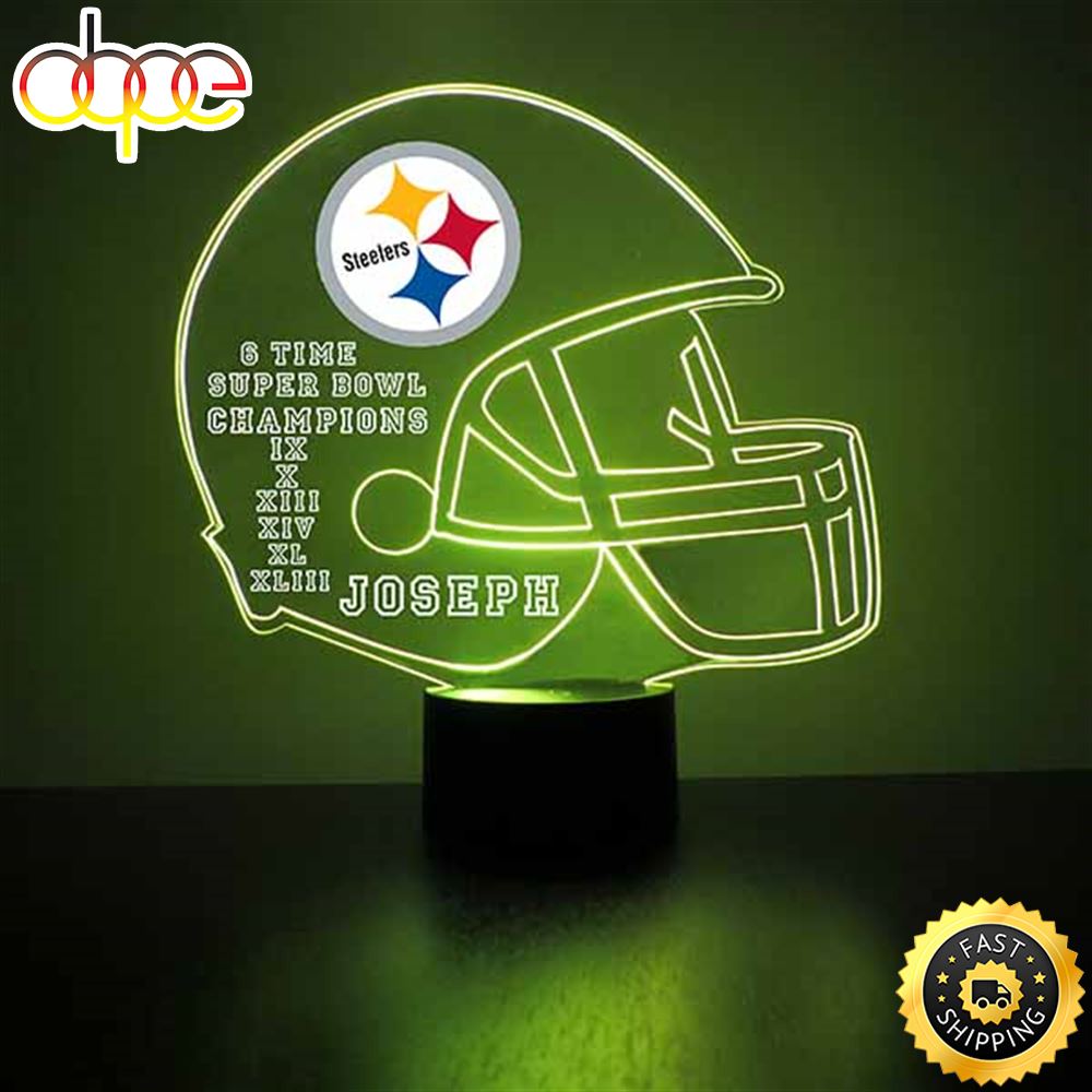 NFL Pittsburgh Steelers Helmet Led Sports Fan Lamp Custom Night Light