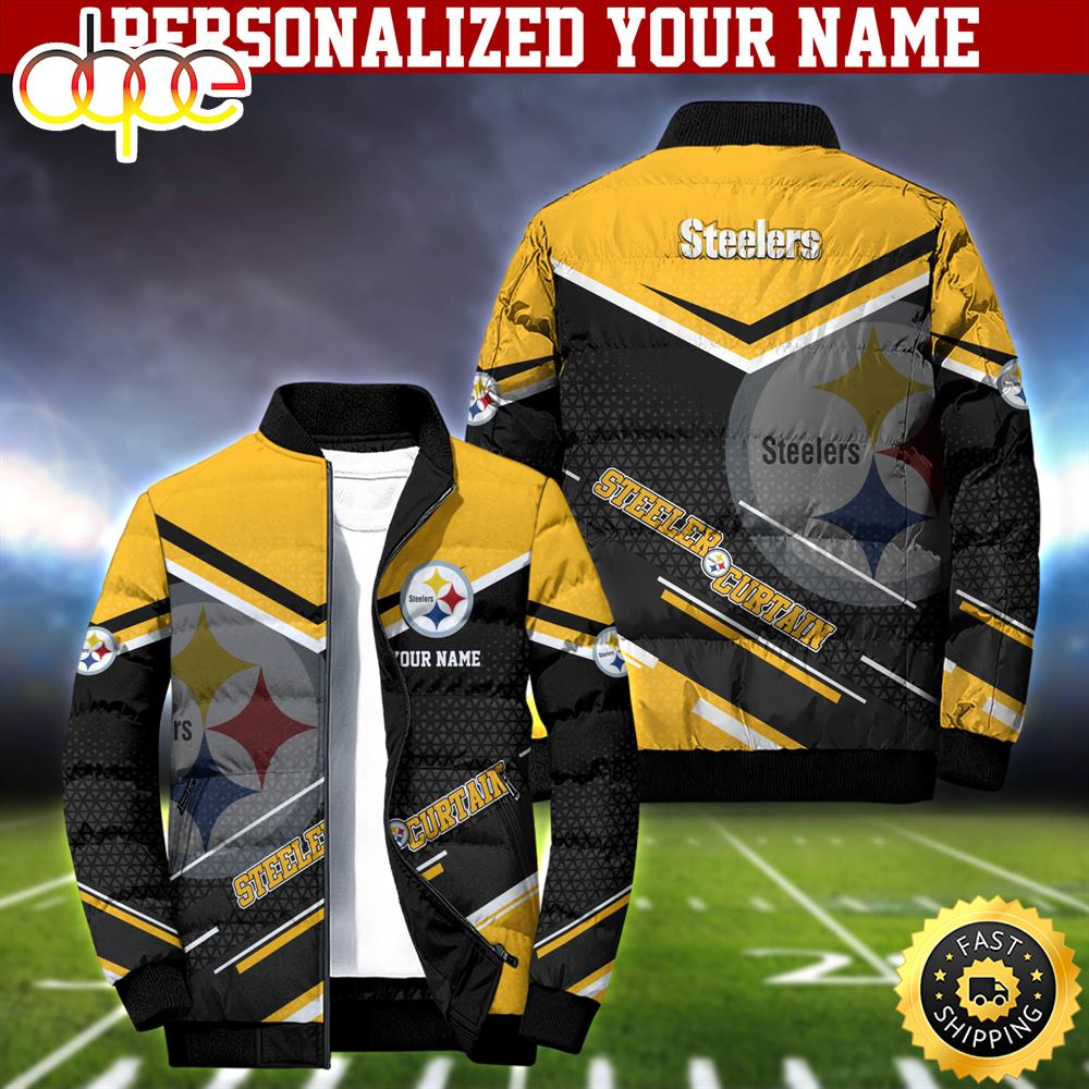 NFL Pittsburgh Steelers Puffer Jacket Personalized Your Name