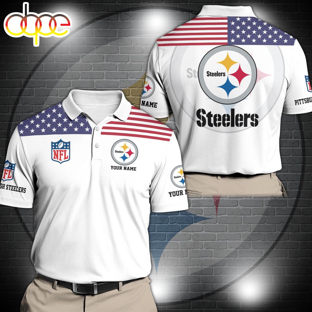 NFL Pittsburgh Steelers Sport Polo Shirt Custom Your Name