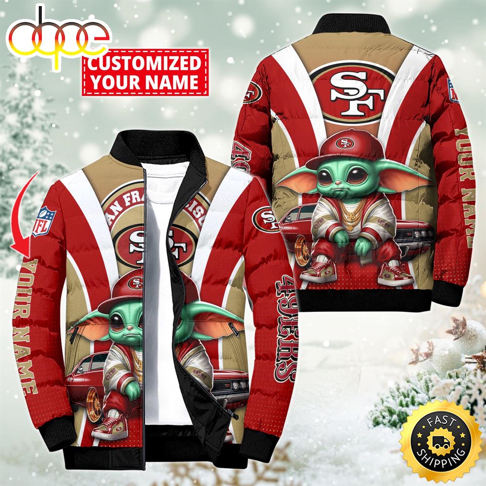 NFL San Francisco 49ers Baby Yoda Puffer Jacket For Fans