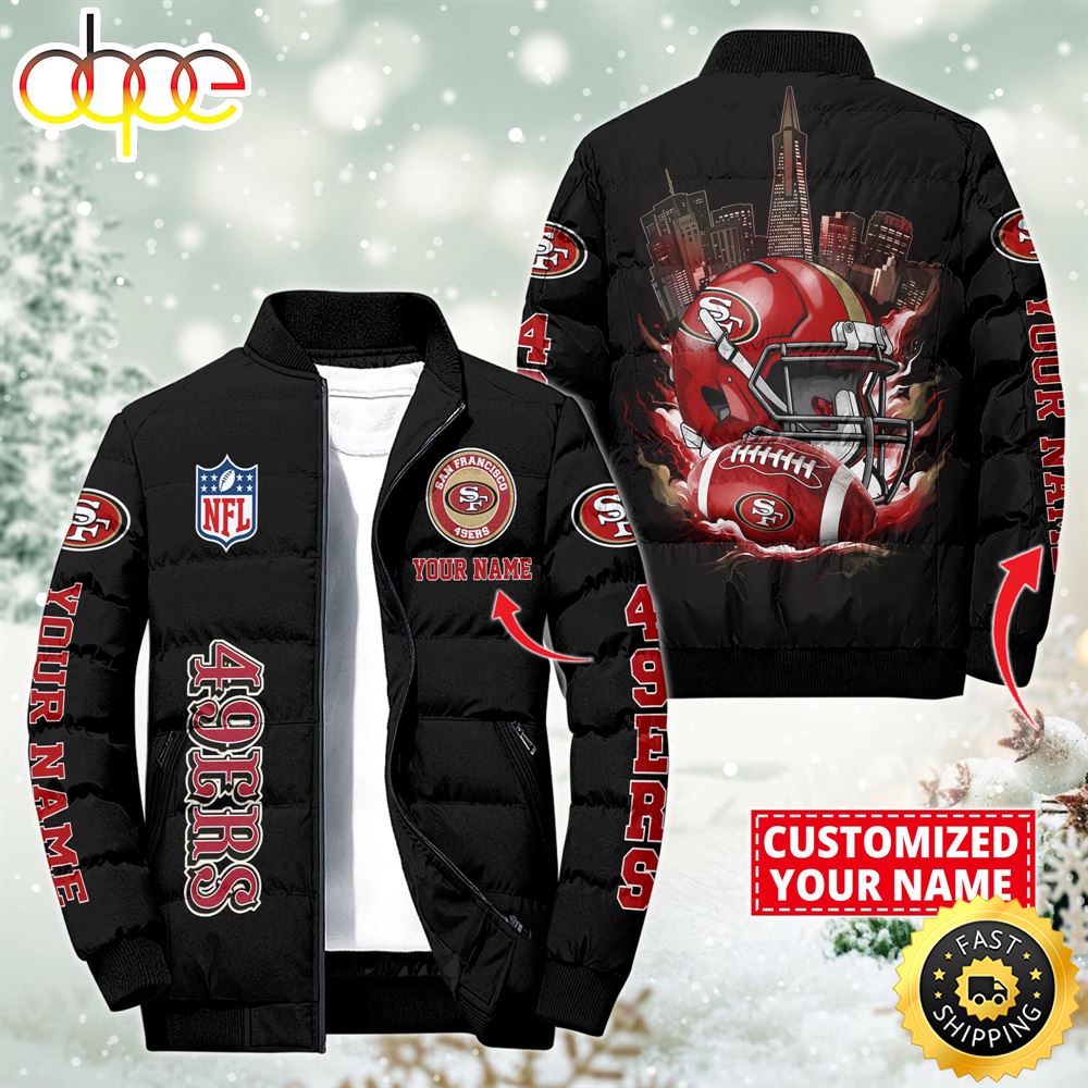 NFL San Francisco 49ers City Puffer Jacket Custom Name