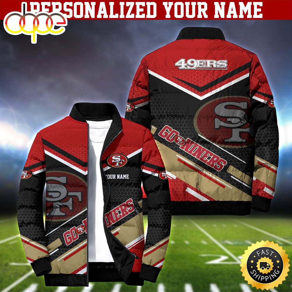 NFL San Francisco 49ers Puffer Jacket Personalized Your Name
