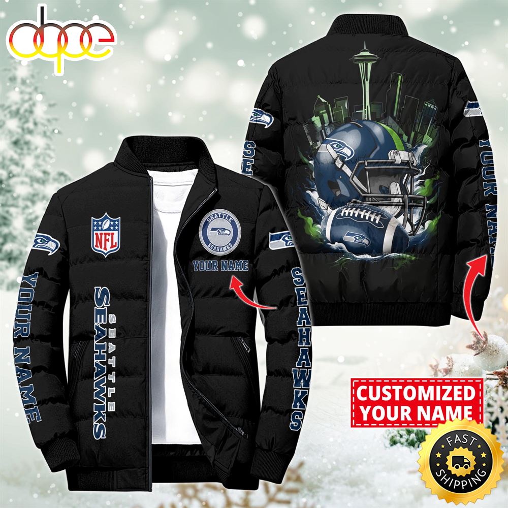 NFL Seattle Seahawks City Puffer Jacket Custom Name
