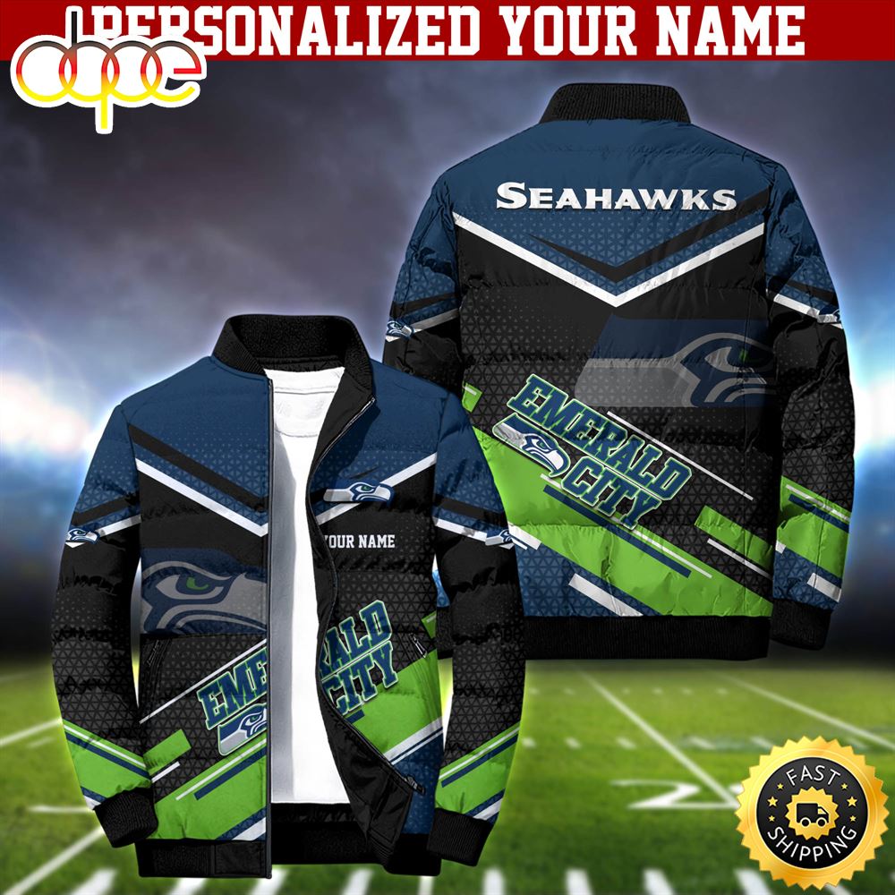 NFL Seattle Seahawks Puffer Jacket Personalized Your Name