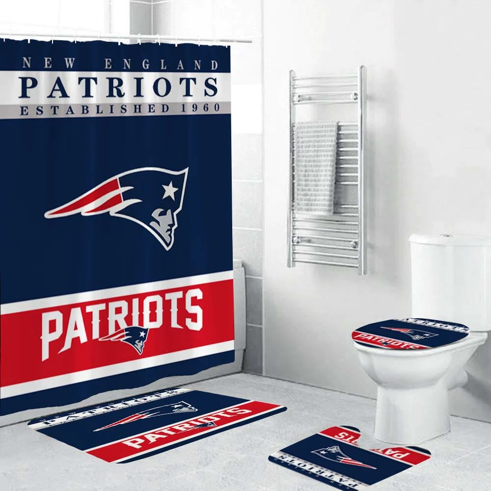 NFL Sport Football Team Flag New England Patriots Shower Curtain
