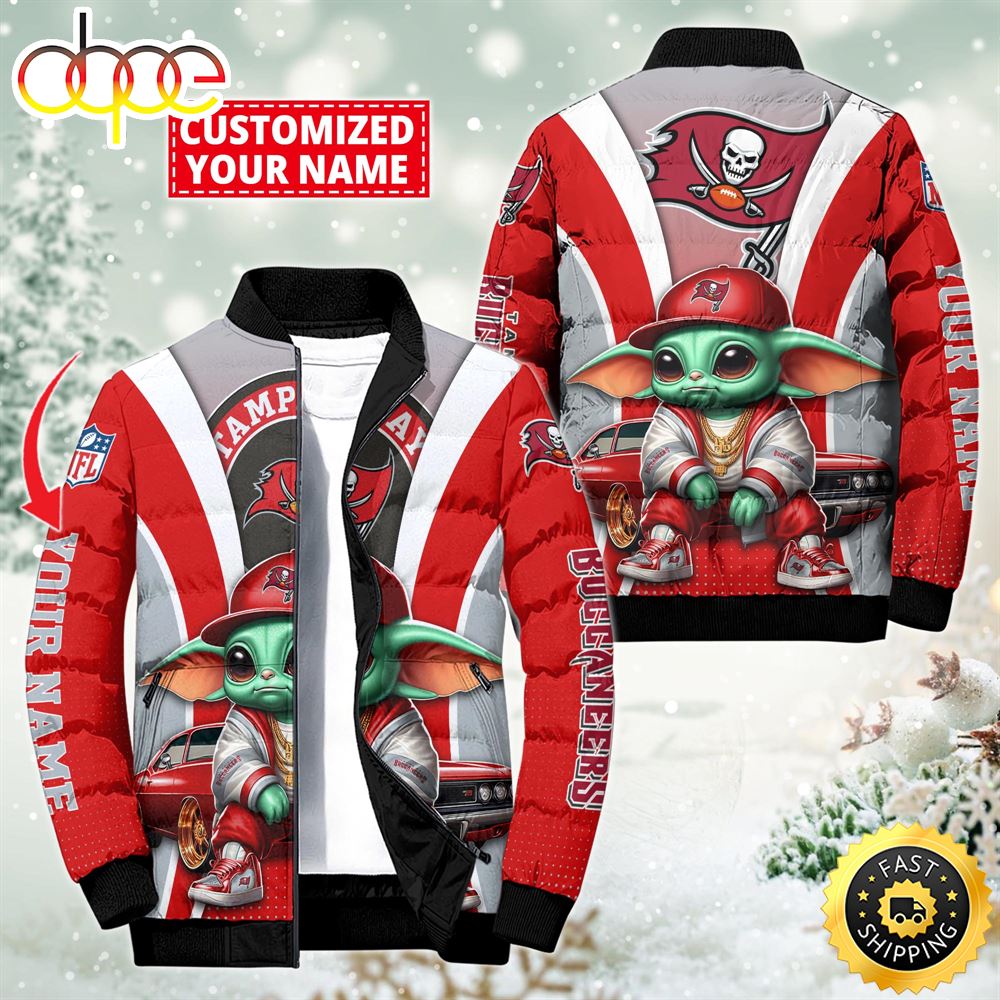 NFL Tampa Bay Buccaneers Baby Yoda Puffer Jacket For Fans