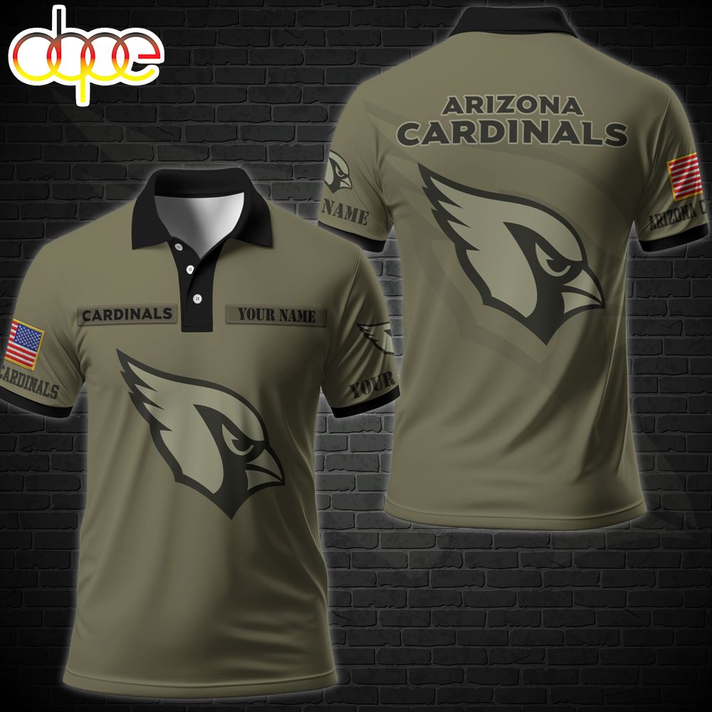 NFL Vetaran Day Arizona Cardinals Polo Shirt Custom Your Name