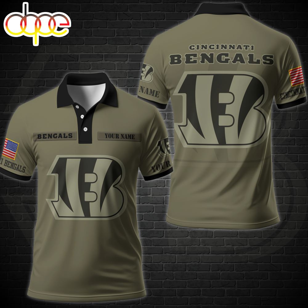 NFL Vetaran Day Cincinnati Bengals Polo Shirt Custom Your Name