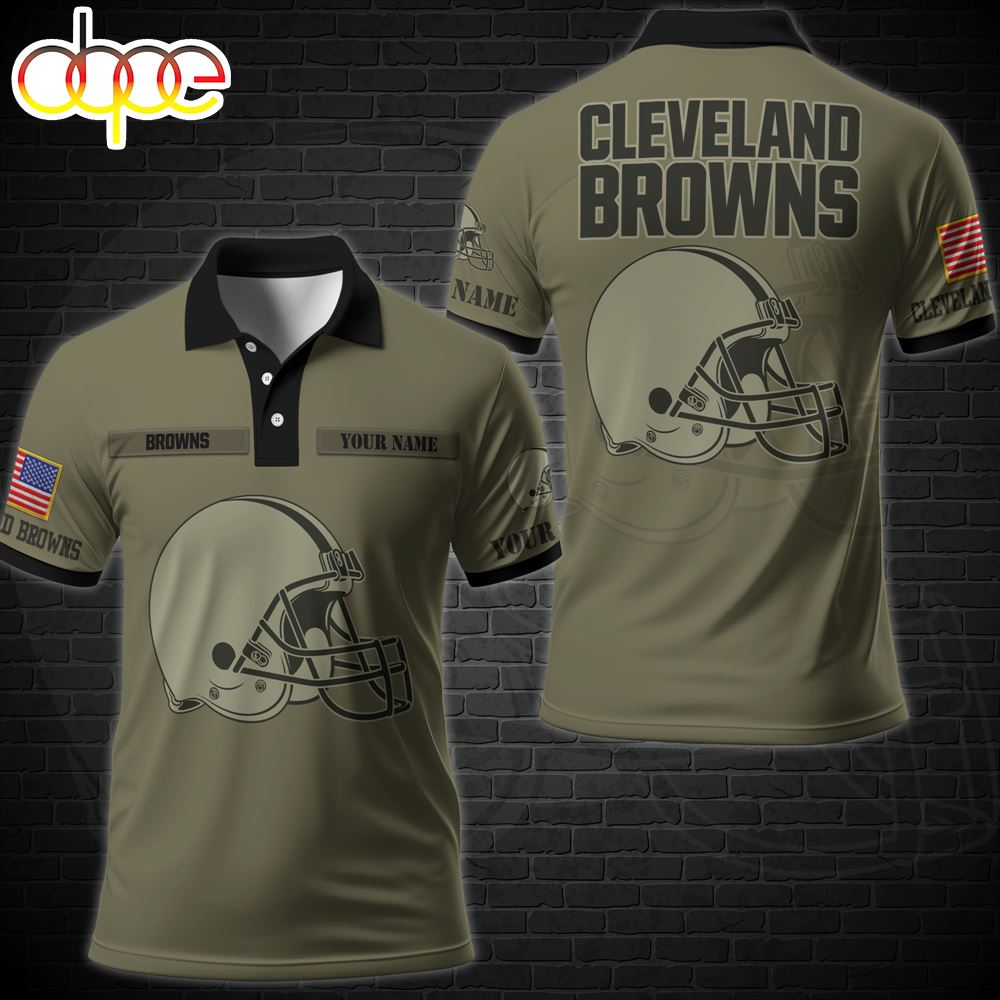 NFL Vetaran Day Cleveland Browns Polo Shirt Custom Your Name
