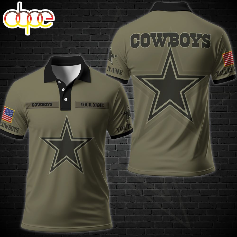 NFL Vetaran Day Dallas Cowboys Polo Shirt Custom Your Name