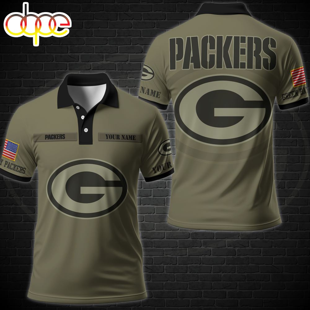NFL Vetaran Day Green Bay Packers Polo Shirt Custom Your Name