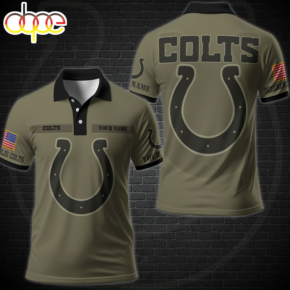 NFL Vetaran Day Indianapolis Colts Polo Shirt Custom Your Name