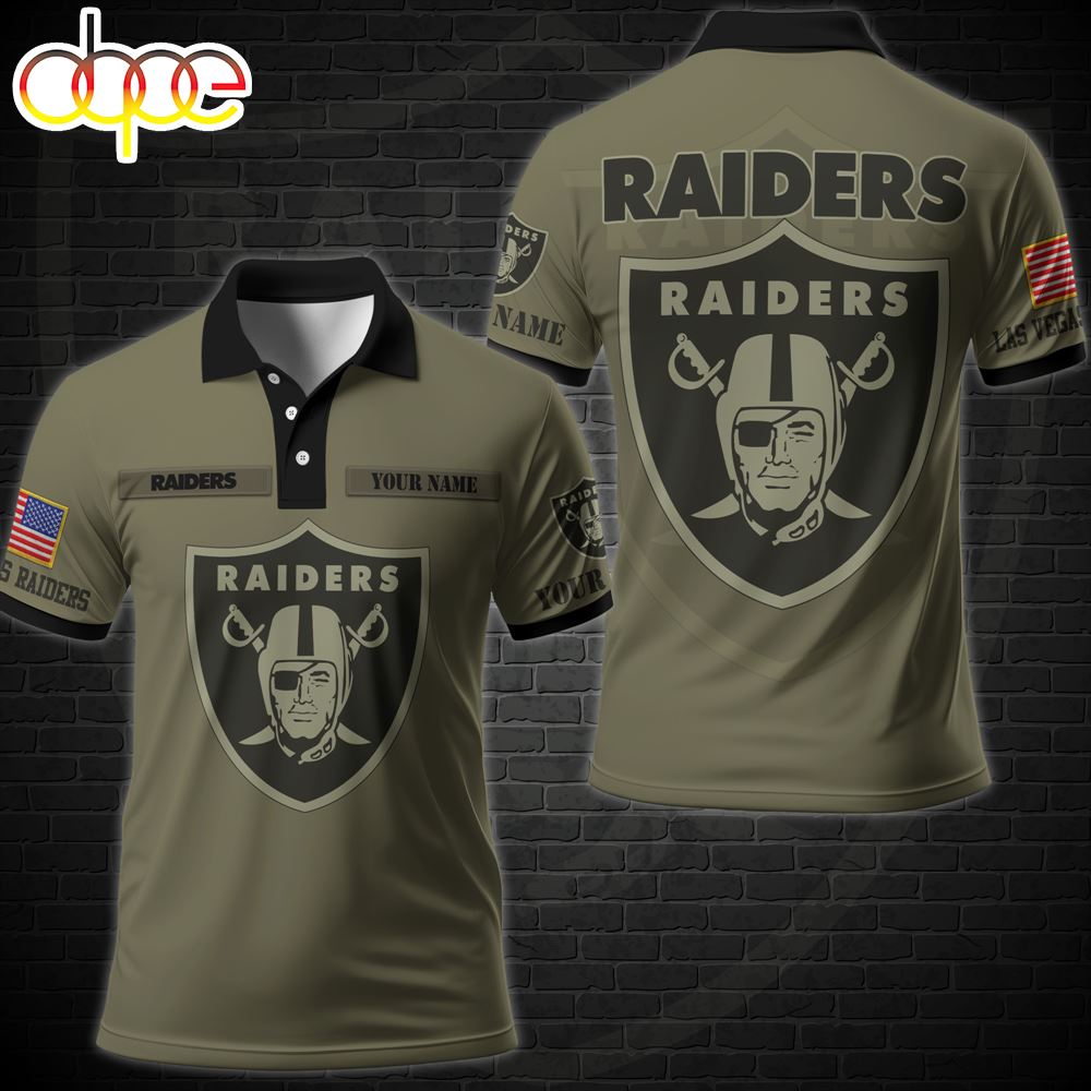 NFL Vetaran Day Las Vegas Raiders Polo Shirt Custom Your Name