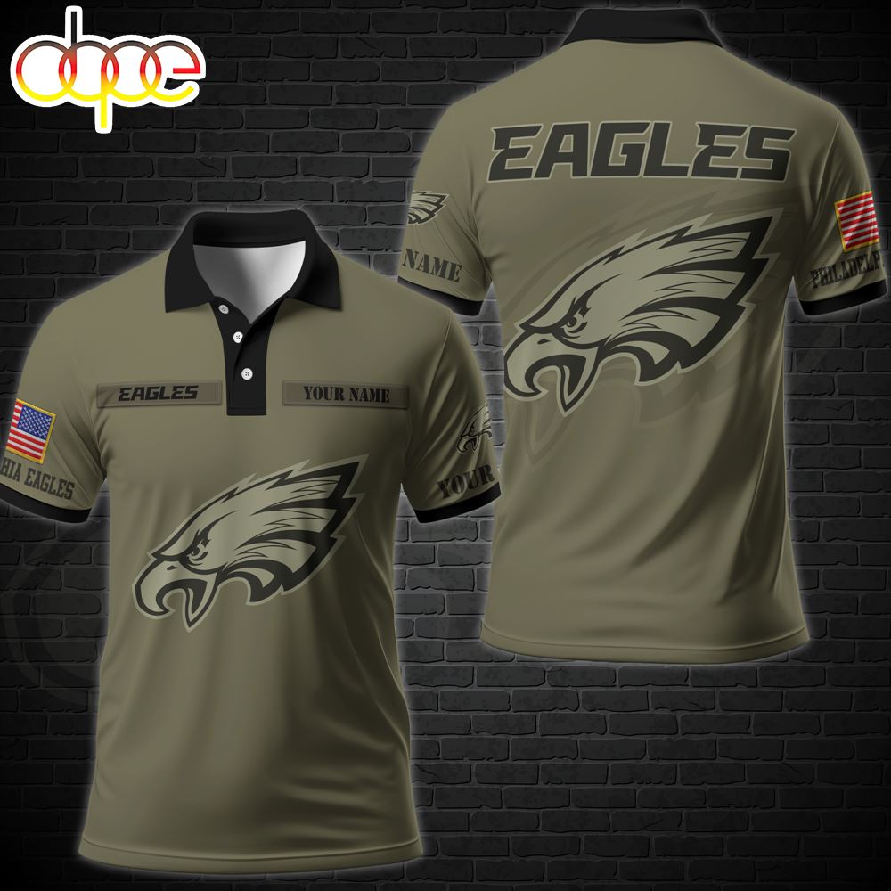 NFL Vetaran Day Philadelphia Eagles Polo Shirt Custom Your Name