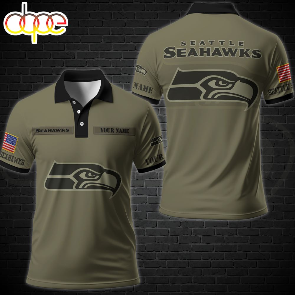 NFL Vetaran Day Seattle Seahawks Polo Shirt Custom Your Name