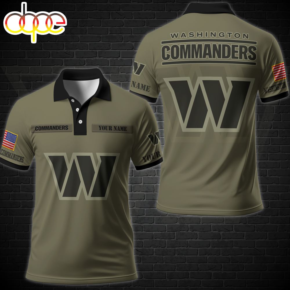 NFL Vetaran Day Washington Commanders Polo Shirt Custom Your Name