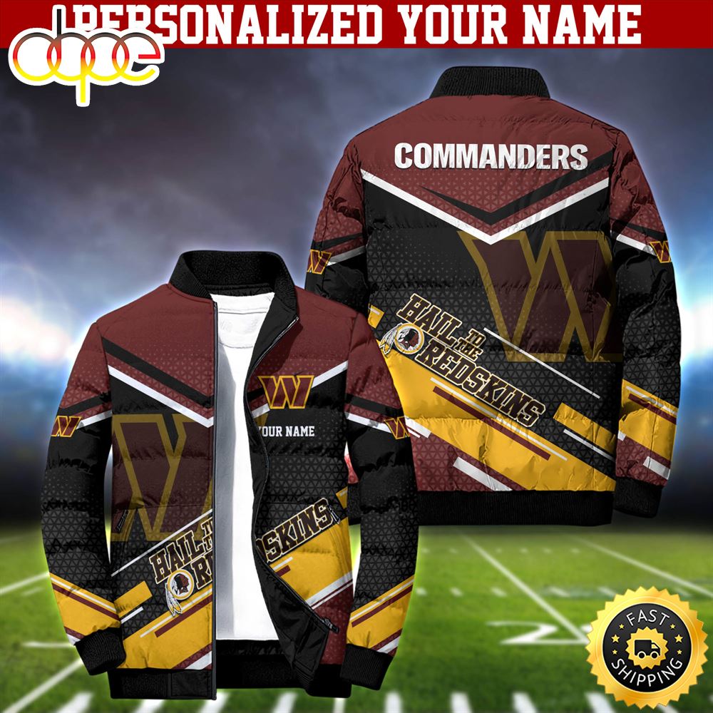 NFL Washington Commanders Puffer Jacket Personalized Your Name