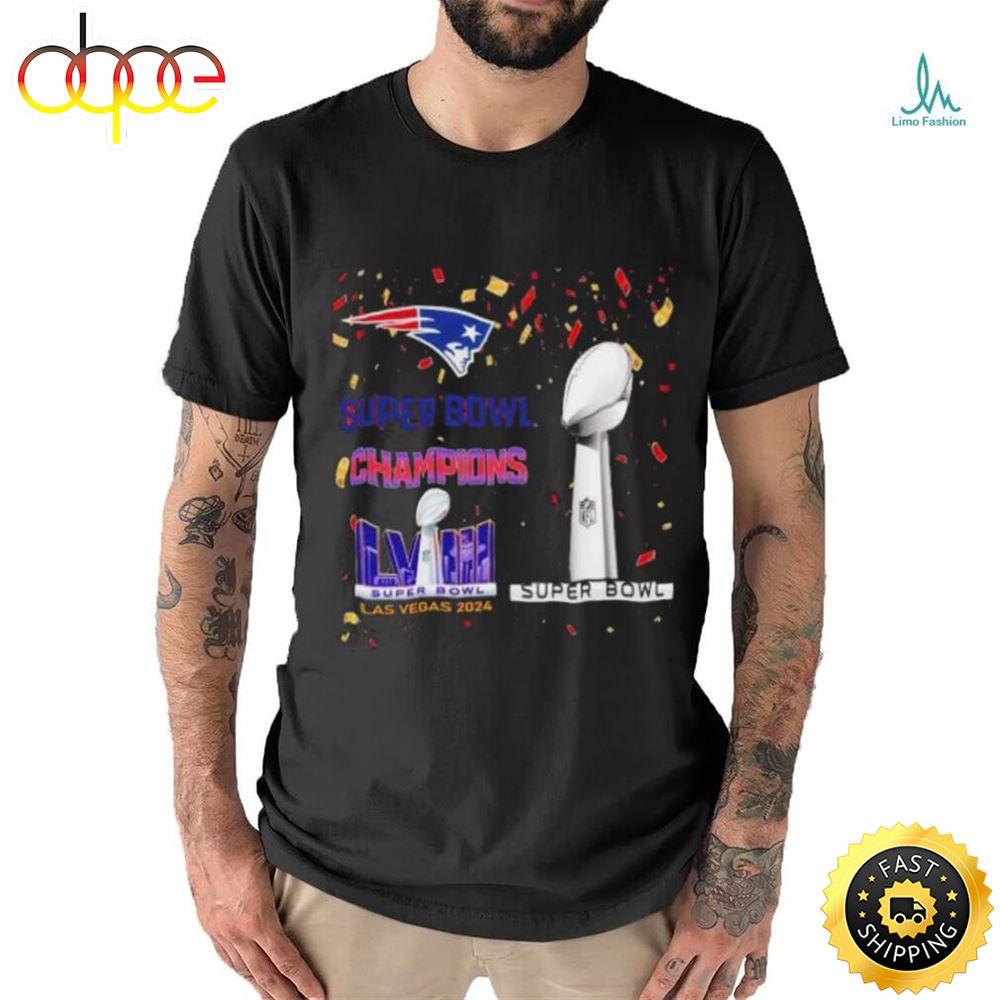 New England Patriots Super Bowl Champions Lviii Las Vegas 2024 Shirt Tshirt