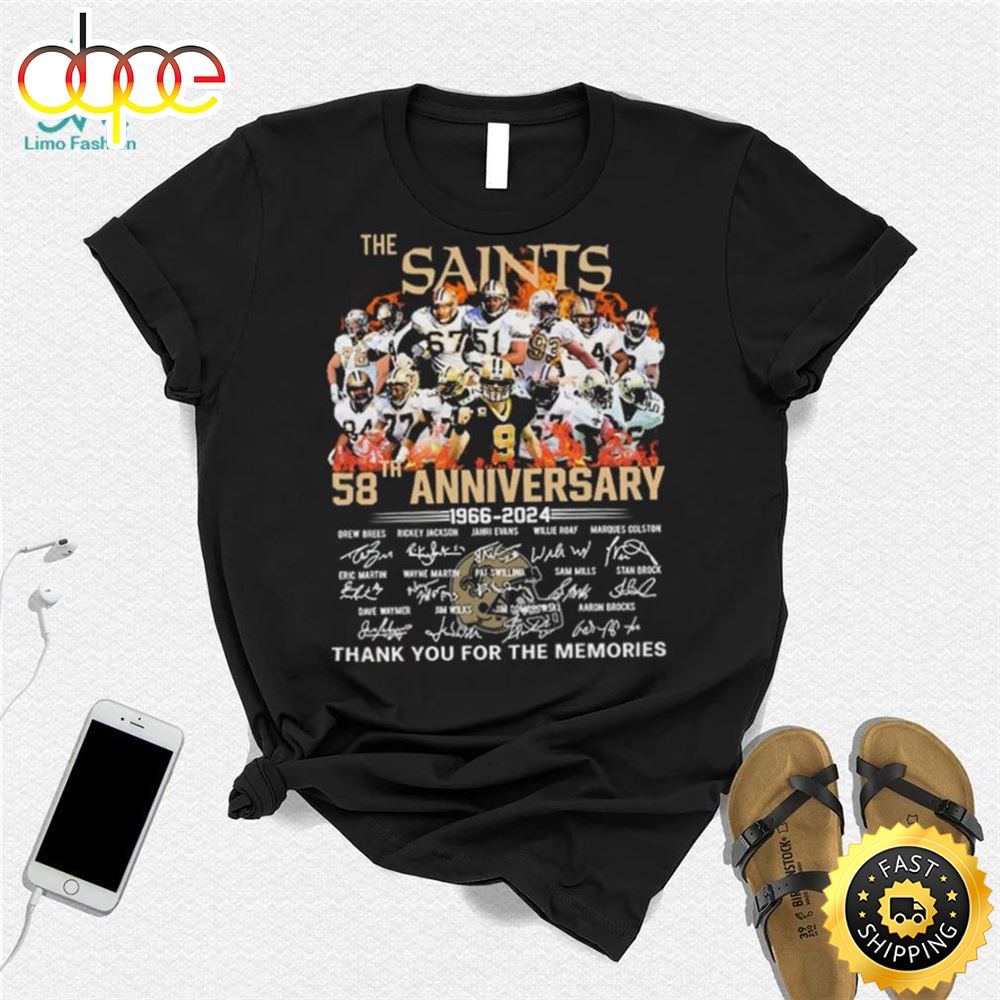 New Orleans Team Sport Football 58th Anniversary 1966 2024 Thank You For The Memories Signatures Shirt Pcnb8s.jpg