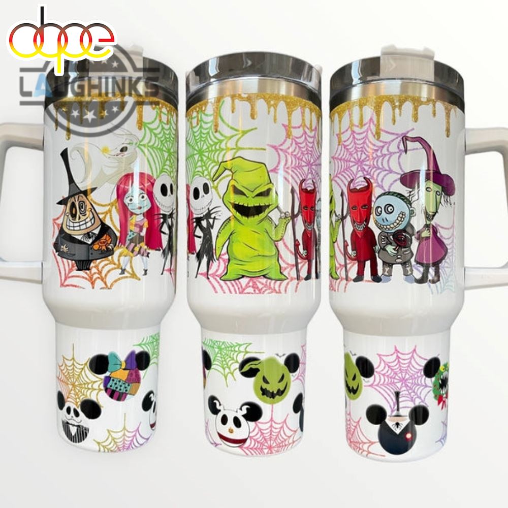 Nightmare Before Christmas Halloween Town 40Oz Quencher Tumbler 40 Oz Stainless Steel Stanley Cups Dupe With Handle