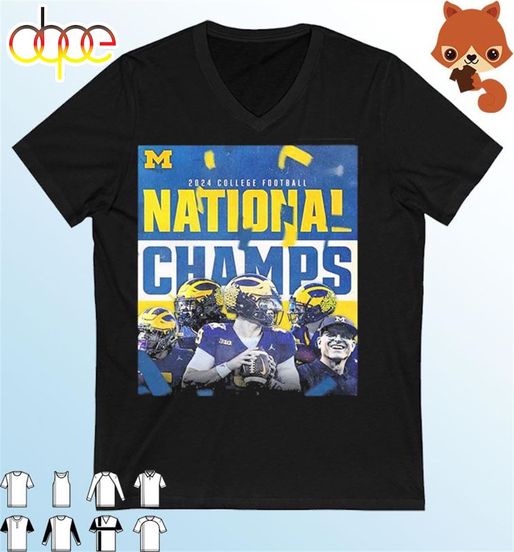 Official Congratulations To The 2024 College Football National Champions Are Michigan Wolverines Fooball Shirt
