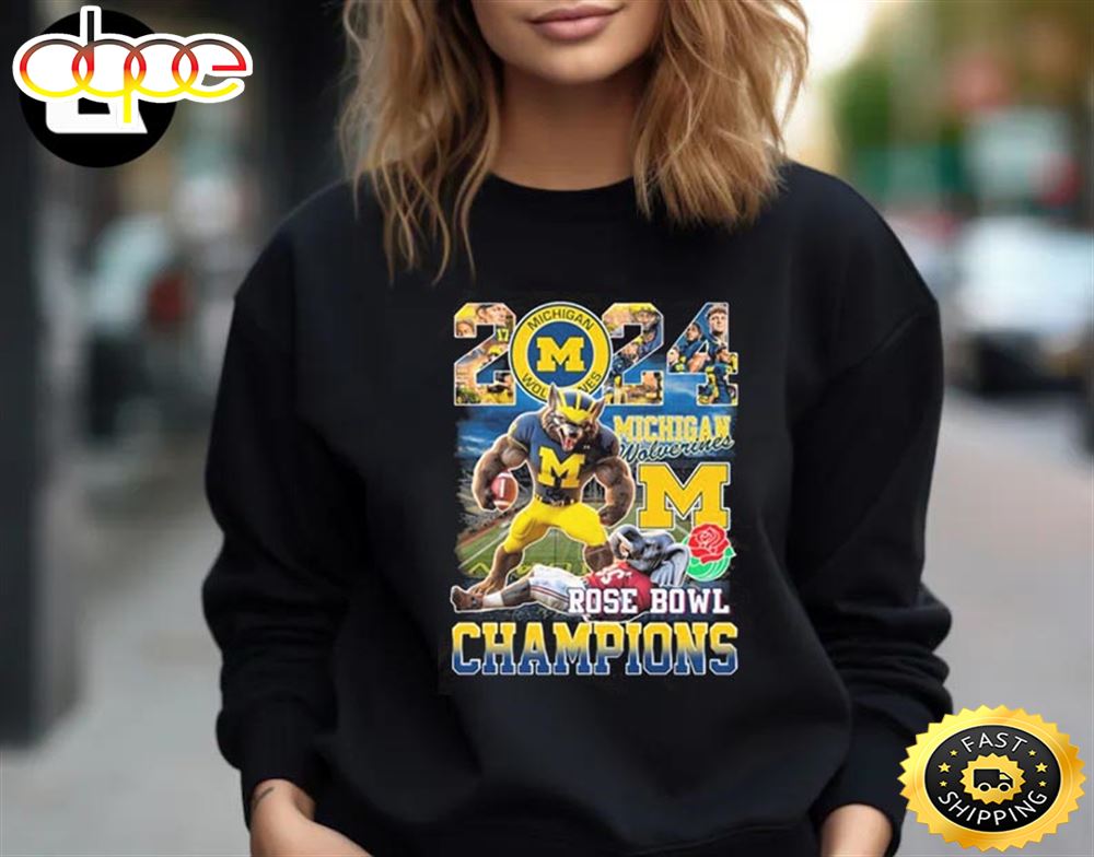 Official Michigan Beat Alabama 2024 Rose Bowl Champions Unisex T Shirt