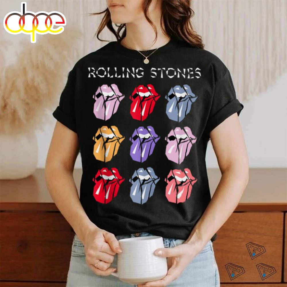 Official The Rolling Stones HD Multi Color Tongue Tank Top