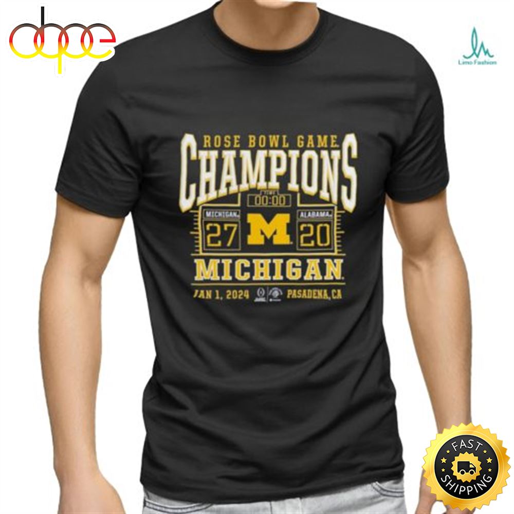 Official Branded College Football Playoff 2024 Michigan Wolverines Rose Bowl Champions Score T Shirt Omsi0f.jpg