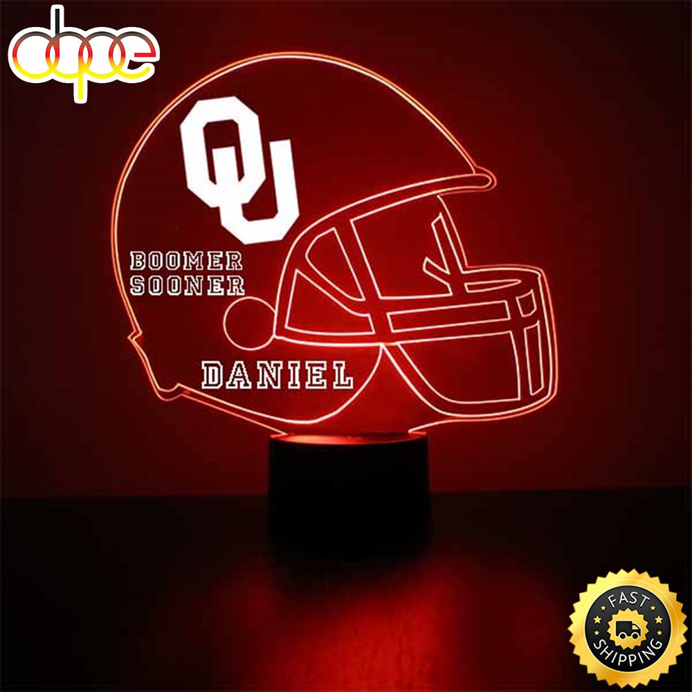 Oklahoma Sooners Football Helmet Led Light Sports Fan Lamp