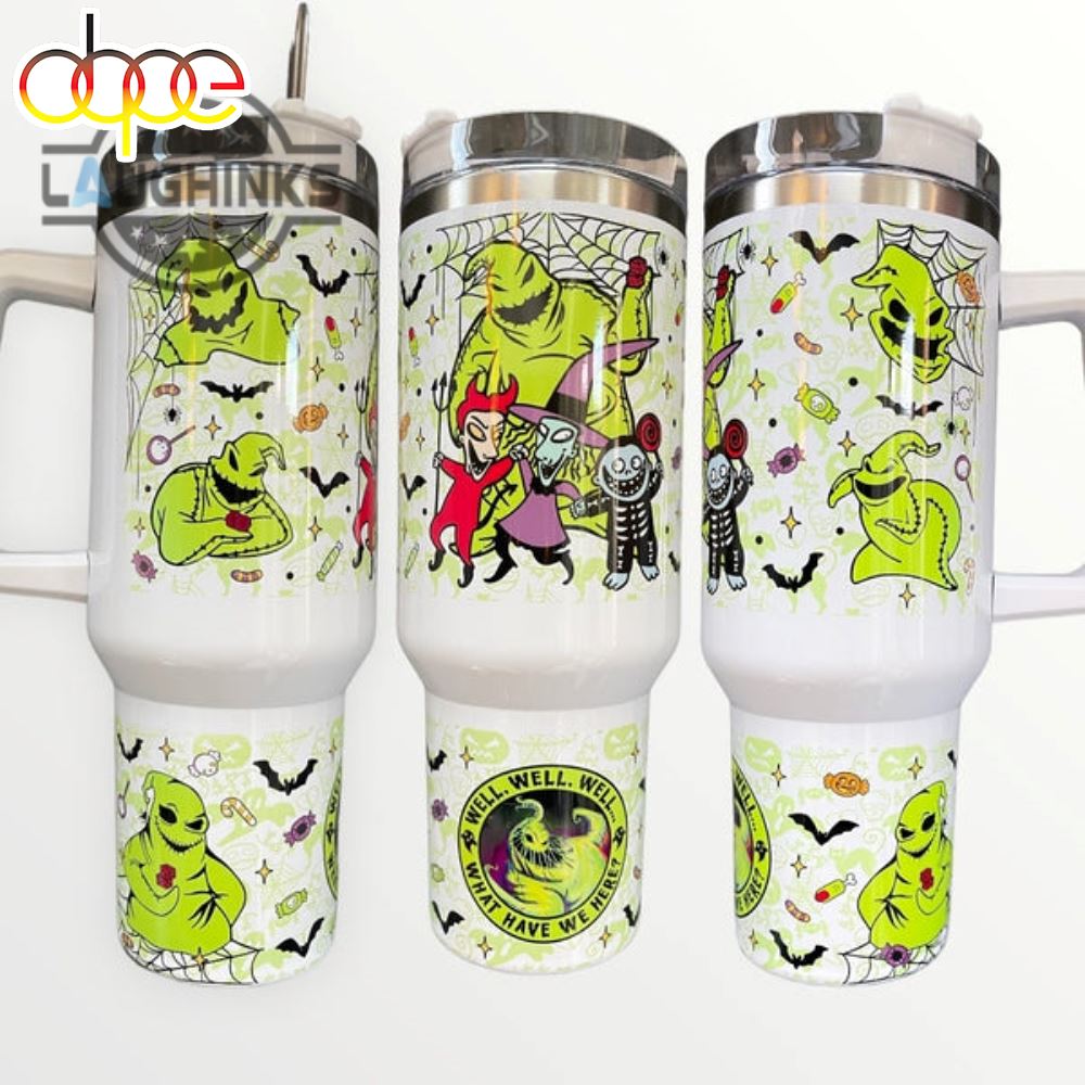 Oogie Boogie With Lock Shock And Barrel 40Oz Quencher Tumbler 40 Oz Stainless Steel Stanley Cups Dupe With Handle NEW