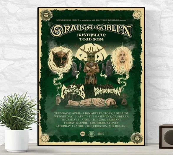 Orange Goblin Australian Tour 2024 Poster Canvas