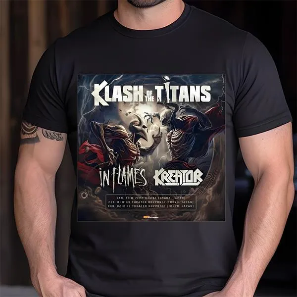 Original In Flames Kreator Klash Of The Titans Tour 2024 Shirt