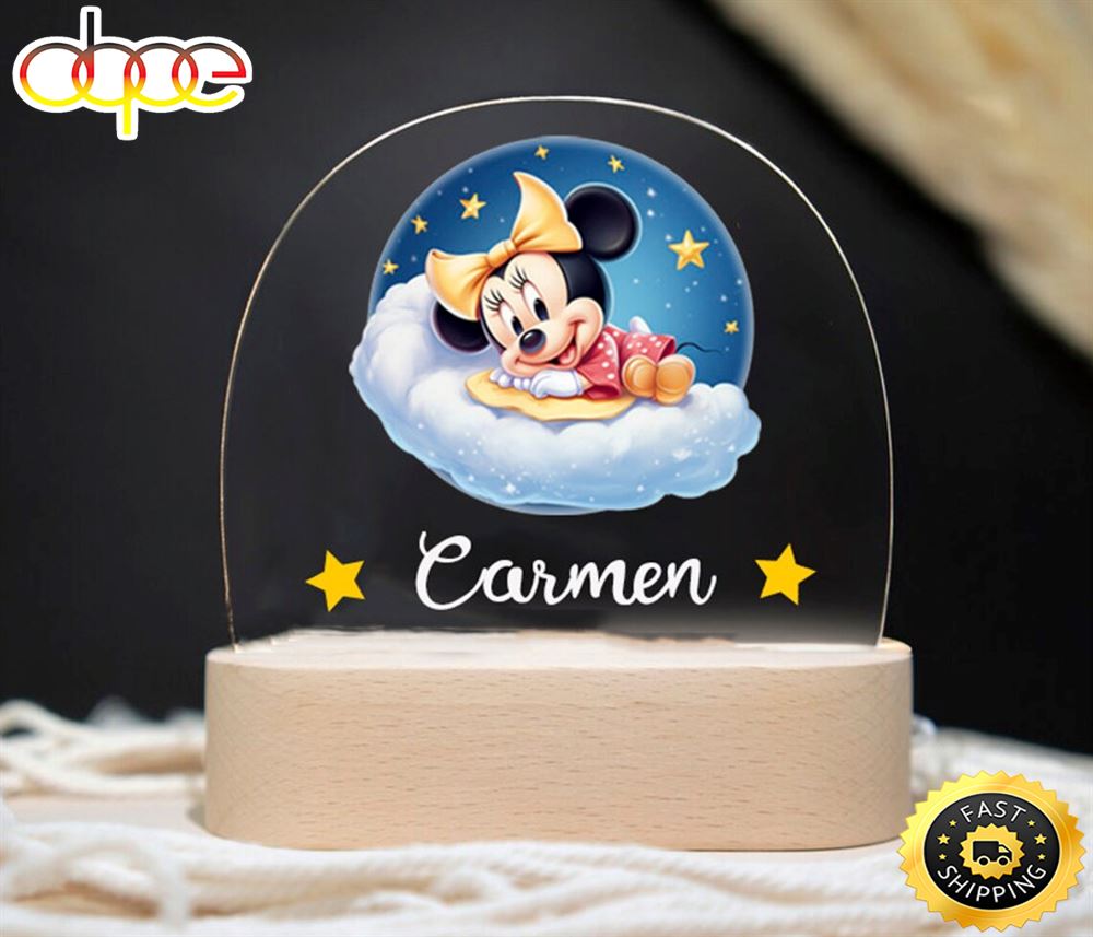 Personalized Night Light Mickey Mouse Lamp For Kids With Name