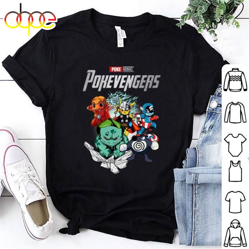 Poke Monvel Pokevengers Marvel Avengers Endgame Shirt