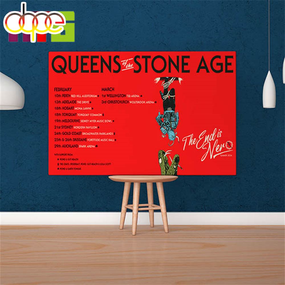 Queens Of The Stone Age 2024 The End Is Nero Summer Tour Australia Tour Poster Canvas