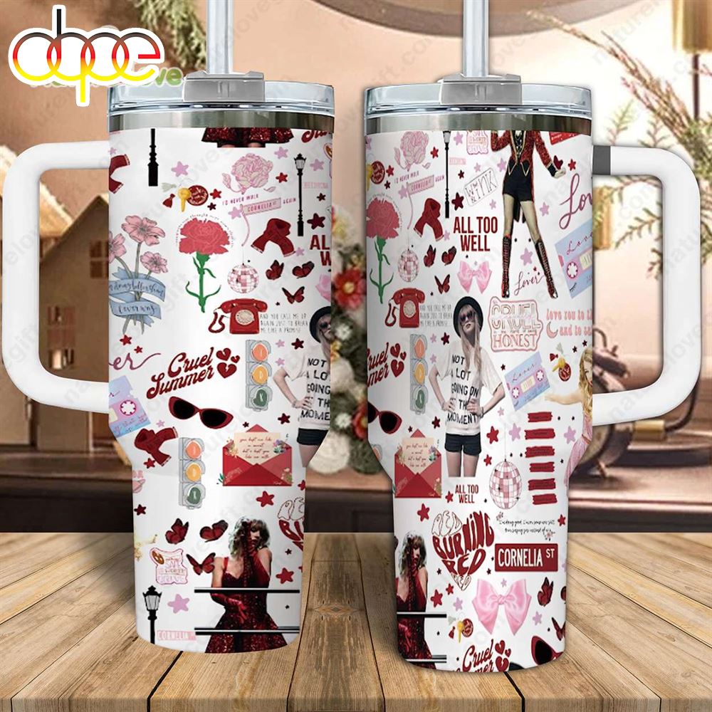 Red Album Taylor Swift Stanley 40oz Tumbler Travel Cup With Handle 1