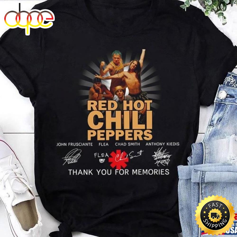 Red Hot Chili Peppers Band Signatures T Shirt 2024 Tour Rhcp Rock Shirt