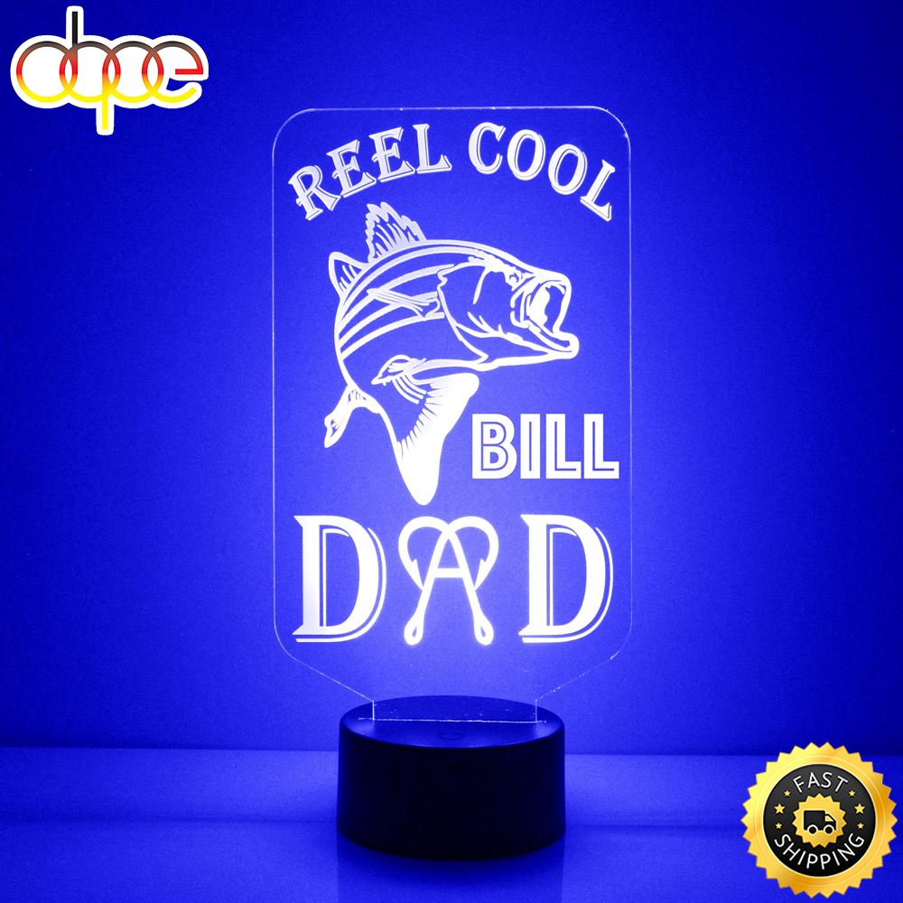 Reel Cool Dad Fishing Night Light Personalized Free Led Night Lamp