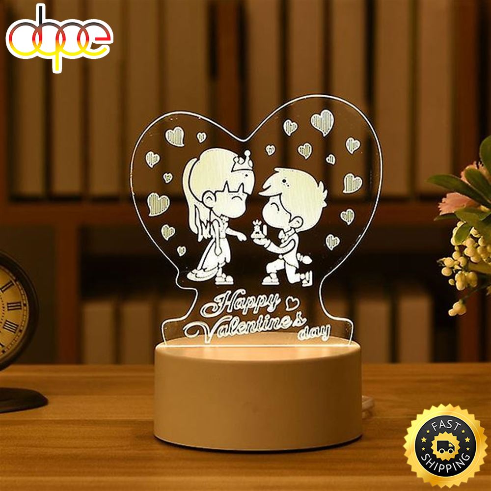 Romantic Love 3d Acrylic Led Lamp For Home Childrens Night Lights