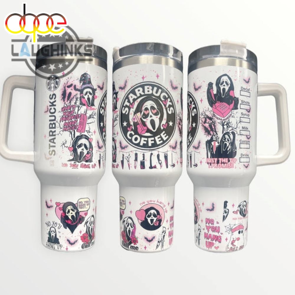 Scream Ghostface 40Oz Quencher Tumbler With Optional Personalisation 40 Oz Stainless Steel Stanley Cups Dupe With Handle