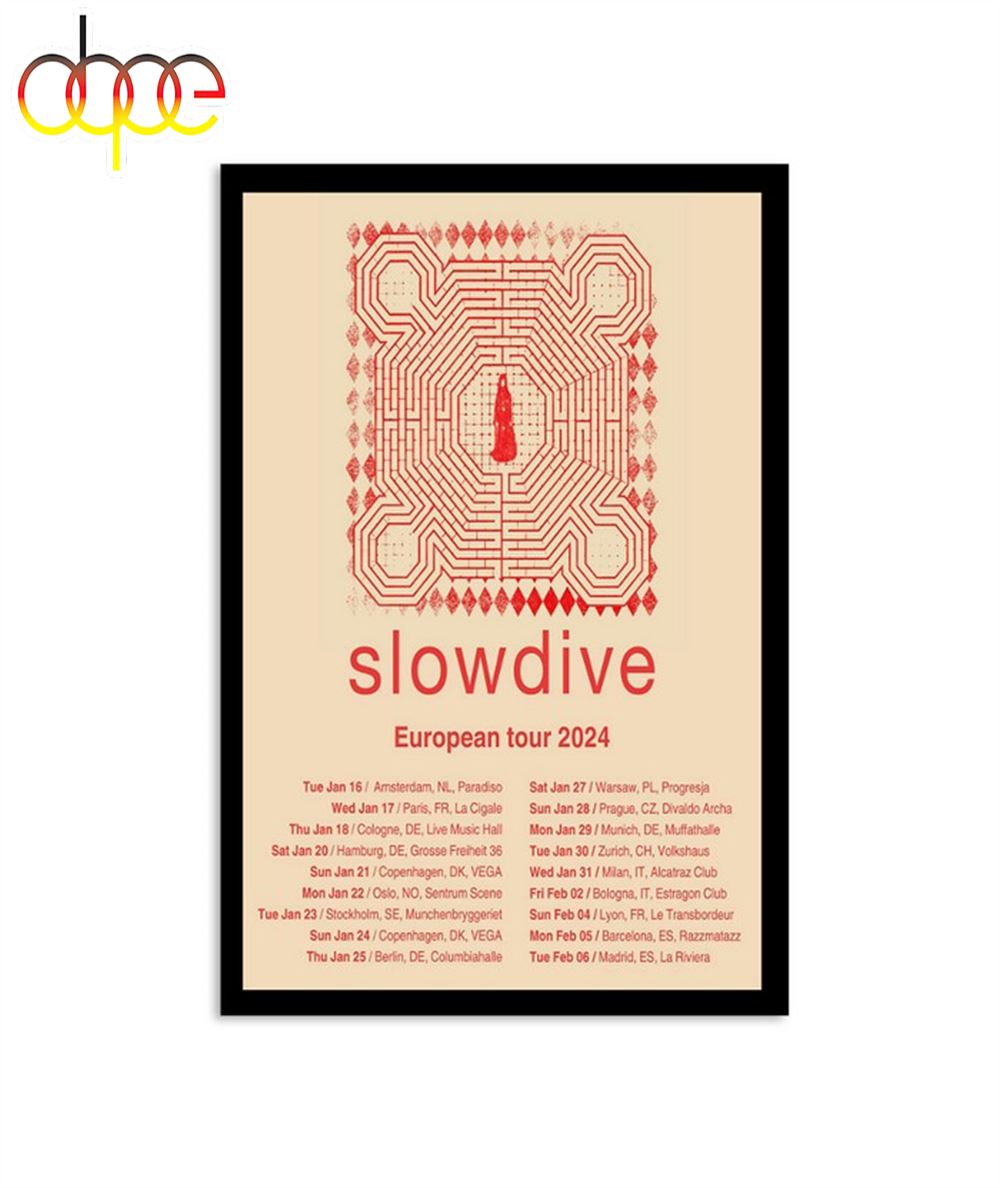 Slowdive 2024 European Tour Poster