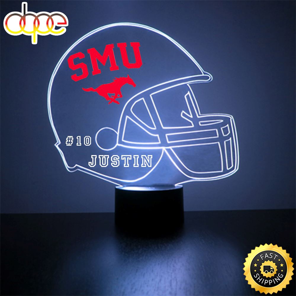 Smu Mustangs Football Helmet Led Sports Fan Lamp
