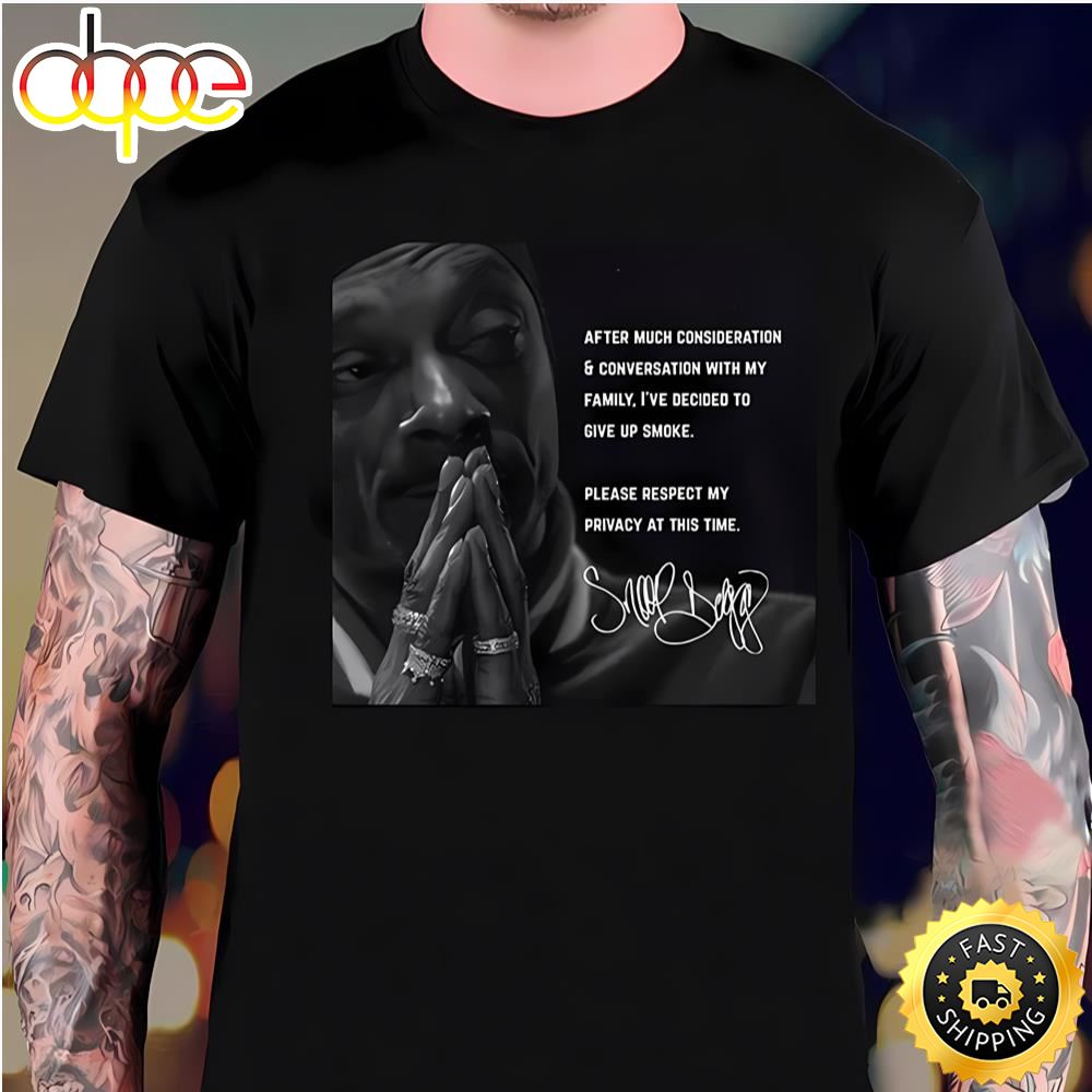 Snoop Dogg Says He Is Giving Up Smoking On Instagram Vintage T Shirt