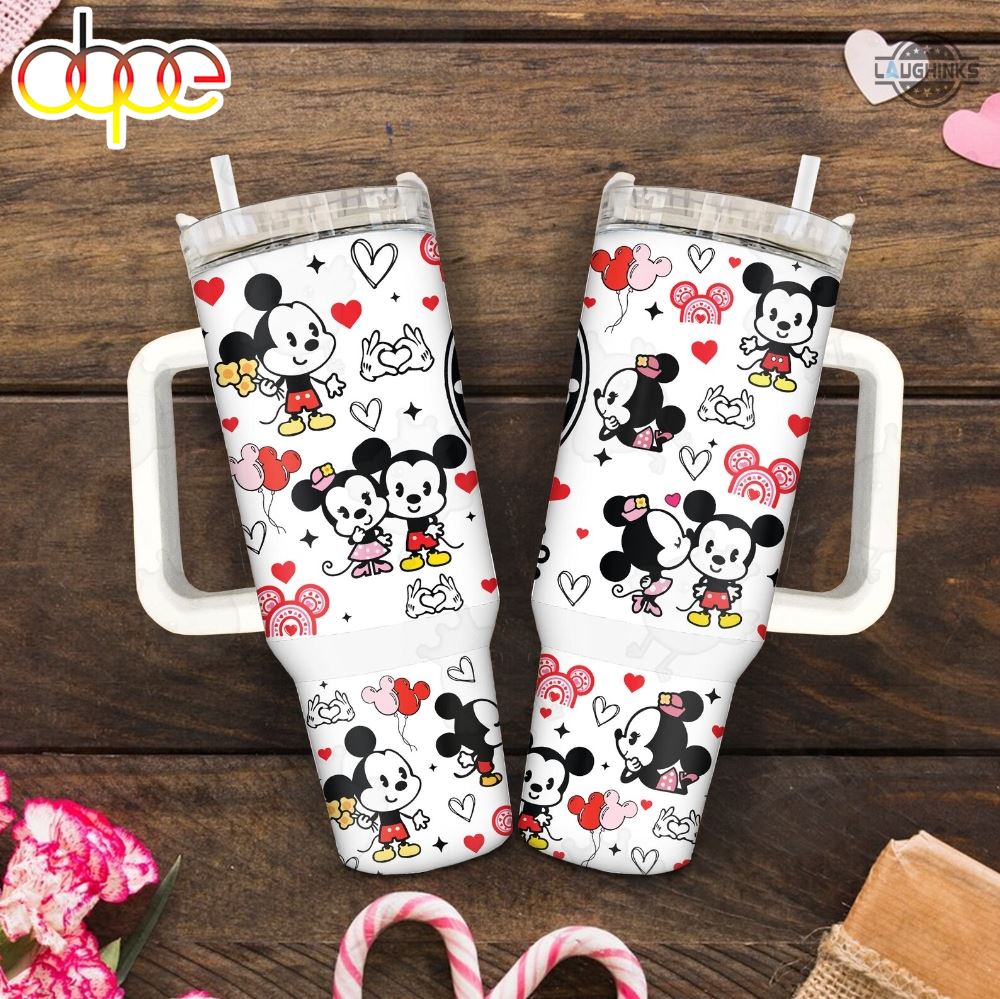 Starbucks Valentine Cup X Disney Coffee Stainless Steel 40oz Stanley Tumbler Dupe Mickey And Minnie Mouse Love Valentines Day Gift For Her Him 1